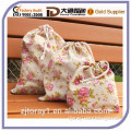 3PCS Cotton Beautiful Vintage Different Purpose Drawstring Bag For Sale